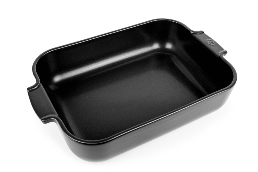 Peugeot Appolia pirofila rettangolare in ceramica nera satinata 36x23,6x7,5 cm