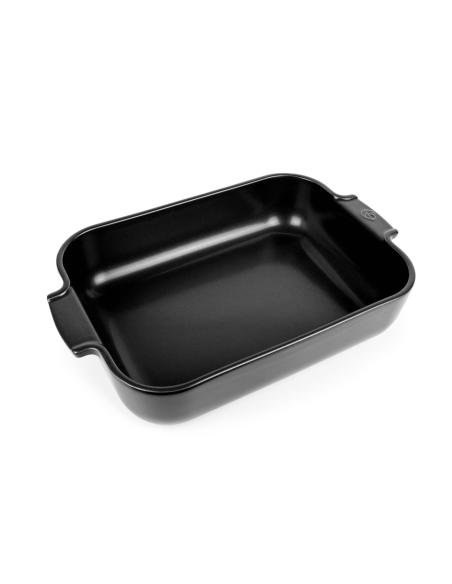Peugeot Appolia, assadeira retangular de cerâmica com acabamento acetinado preto 36x23,6x7,5cm