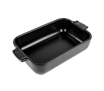 Peugeot Appolia musta satiinipintainen keraaminen suorakaiteen muotoinen paistovuoka 22x13x5.1cm