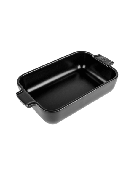 Peugeot Appolia black satin-finish ceramic rectangle baking dish 22x13x5.1cm
