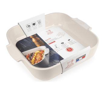 Peugeot Appolia square baking dish in ecru ceramic 29.5x29.5x7.5cm 2