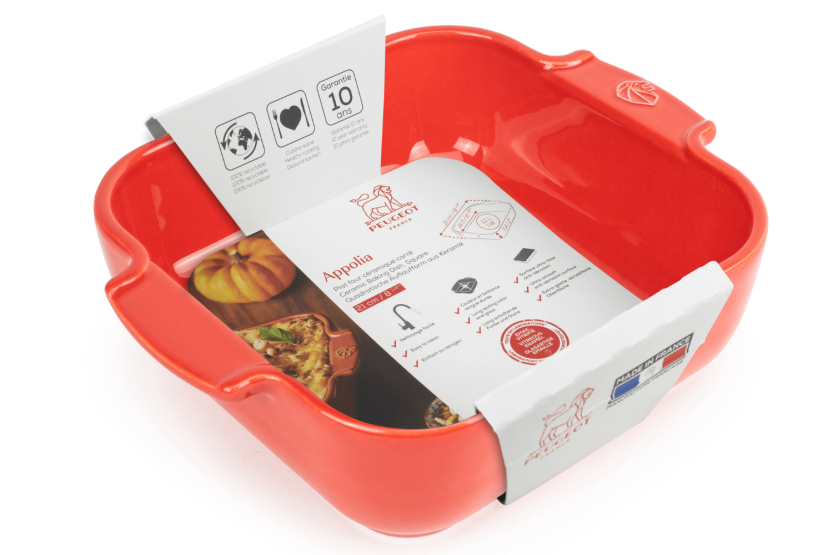 Peugeot Appolia - Red ceramic square baking dish