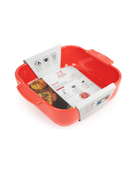 Peugeot Appolia red ceramic square baking dish
