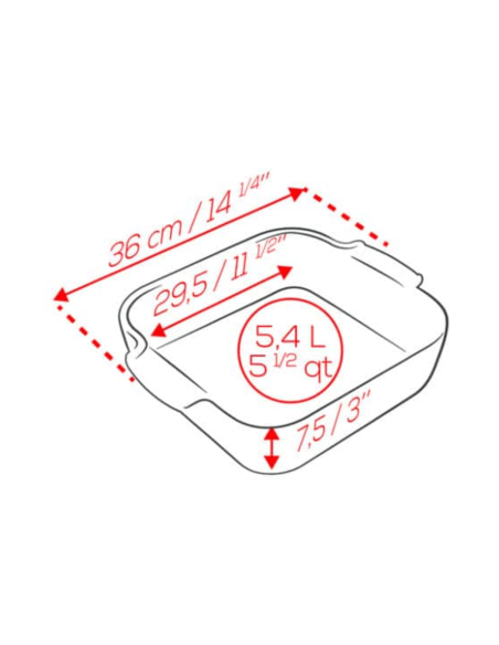 Peugeot Appolia pirofila quadrata in ceramica rossa