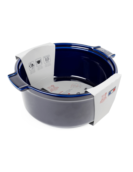 Peugeot Appolia blå souffléform i keramik 22 cm i diameter