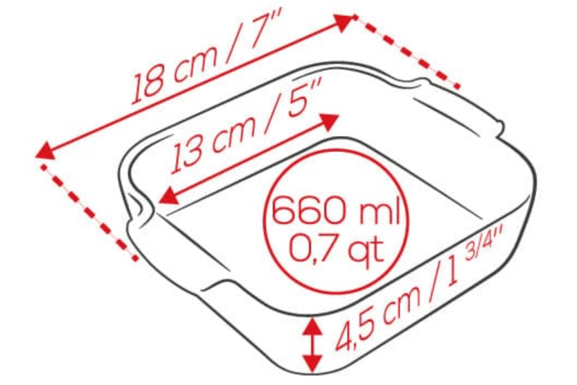 Peugeot Appolia slate ceramic square baking dish 13x13x4,5cm