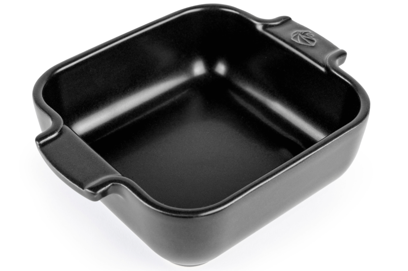 Assadeira quadrada de cerâmica com acabamento acetinado preto Peugeot Appolia 13x13x4,5cm