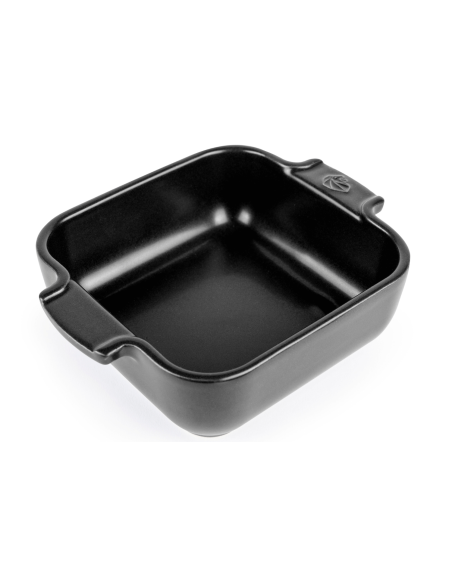 Assadeira quadrada de cerâmica com acabamento acetinado preto Peugeot Appolia 13x13x4,5cm