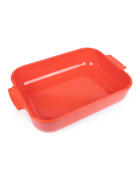 Rechteckige Ofenschale Peugeot Appolia aus roter Keramik 30x22x6,8cm