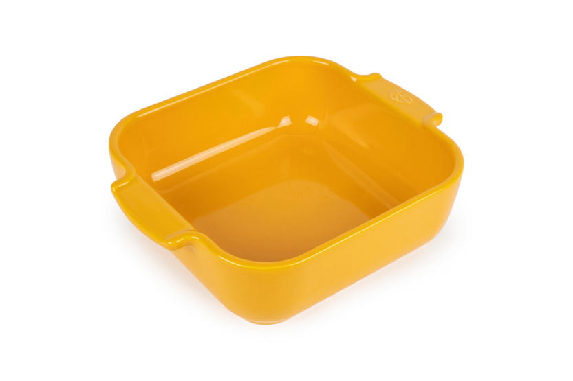 Plato de cerámica cuadrado Peugeot Appolia amarillo azafrán