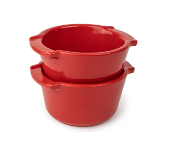 Dúo Peugeot Appolia ramekins de cerámica roja diámetro 11cm