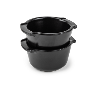 Duo Peugeot Appolia svart sateng keramikk ramekiner diameter 11 cm