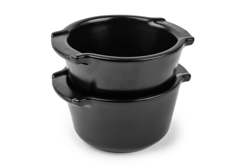 Duo Peugeot Appolia svart sateng keramikk ramekiner diameter 11 cm
