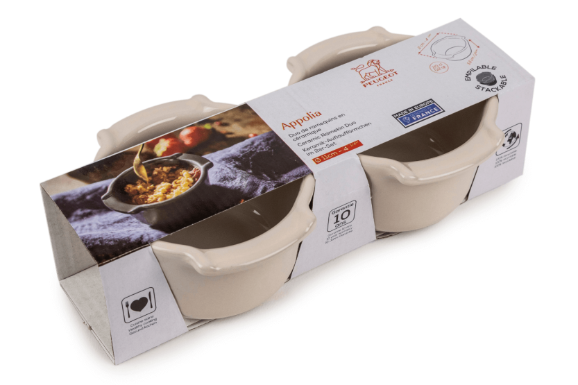 Duo Peugeot Appolia ecru keraamiset ramekiinit halkaisija 11cm