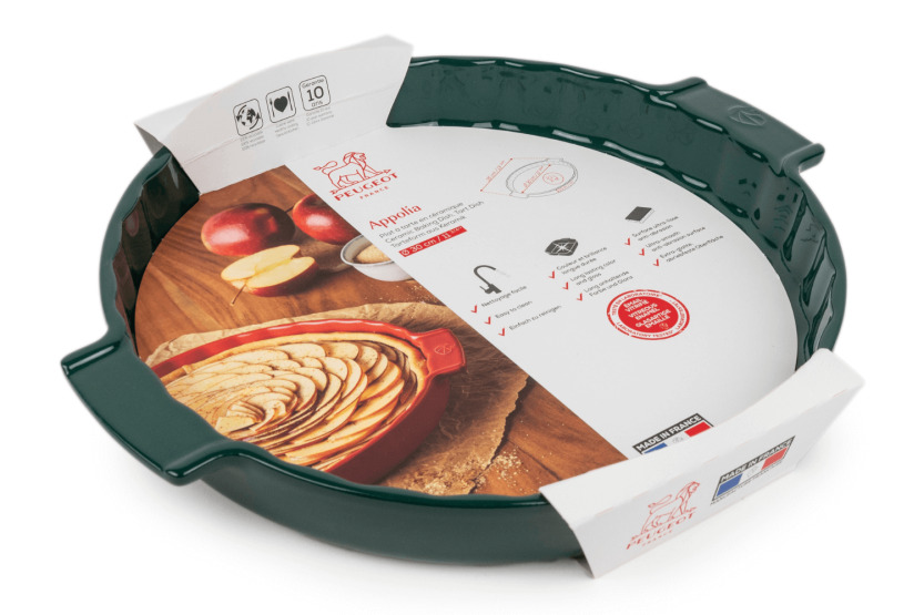 Peugeot Appolia skovgrønt keramisk tærtefad 30 cm i diameter