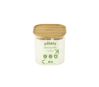 Pebbly lasi säilytyslaatikko, jossa on bambu kansi 2