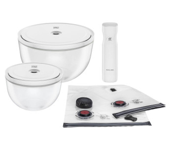 Zwilling Fresh & Save 9-delars startset med vakuumpump + M/L glasskålar + S/M påsar