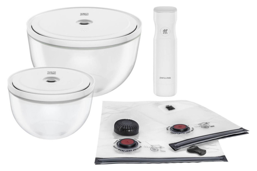 Zwilling Fresh & Save 9-osainen tyhjiöpumpun aloitussarja + M/L lasikulhot + S/M pussit