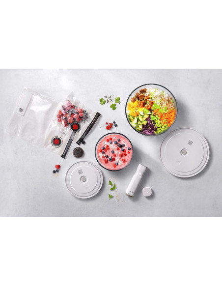 Zwilling Fresh & Save 9-delars startset med vakuumpump + M/L glasskålar + S/M påsar