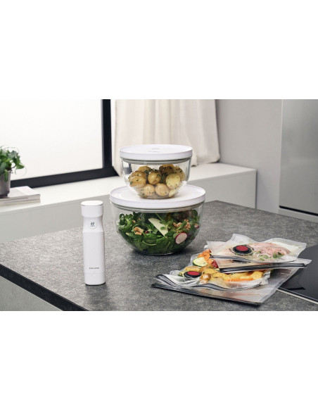 Zwilling Fresh & Save 9-delars startset med vakuumpump + M/L glasskålar + S/M påsar