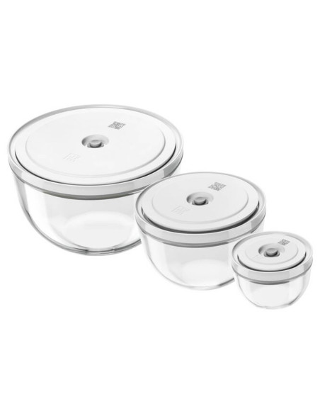 Set van 3 Zwilling Fresh & Save vacuümschalen in borosilicaatglas met deksel