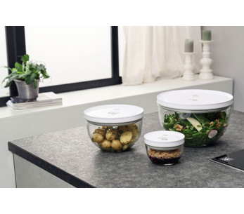Conjunto de 3 taças de vácuo Zwilling Fresh & Save em vidro borossilicato com tampa 2