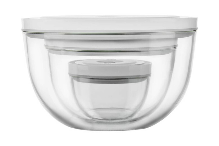 Sett med 3 Zwilling Fresh & Save vakuumskåler i borosilikatglass med lokk