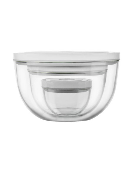 Set de 3 cuencos al vacío Zwilling Fresh & Save de vidrio borosilicato con tapa