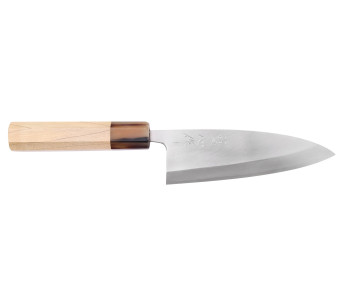Nakamura Kaishin Saku WS2 15cm deba cuchillo japonés hecho a mano en magnolia