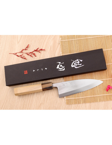 Nakamura Kaishin Saku WS2 15cm deba japansk håndlaget kniv i magnolia