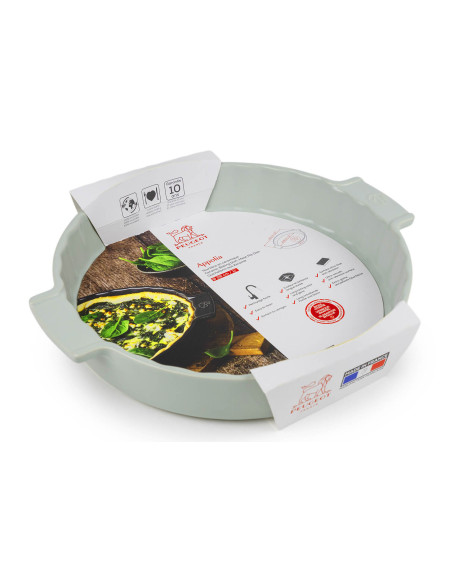Peugeot Appolia Tourtière de cerámica verde salvia, diámetro 28 cm