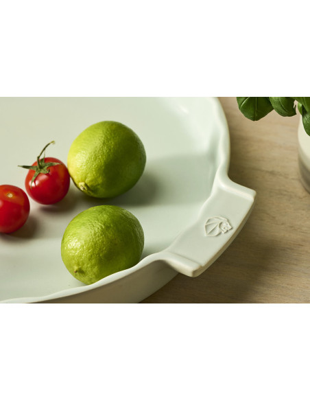 Peugeot Appolia saliegroene keramische taartschaal 30cm diameter
