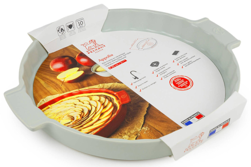 Peugeot Appolia sage green ceramic pie dish 30cm diameter