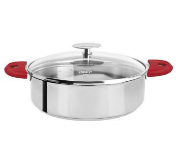 Cristel Mutine uitneembare kookset sauteerpan 28cm + Platina deksel + 2 frambozengrepen