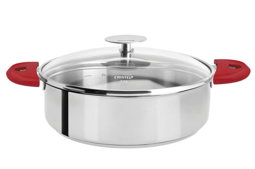 Cristel Mutine set de cocina extraíble sartén 28cm + tapa Platinum + 2 asas frambuesa