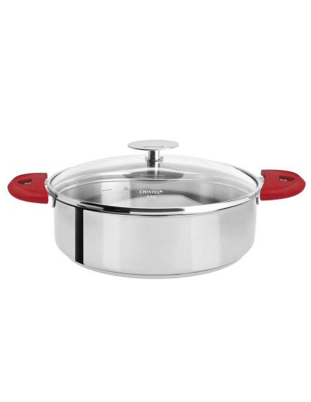Cristel Mutine set de cocina extraíble sartén 28cm + tapa Platinum + 2 asas frambuesa