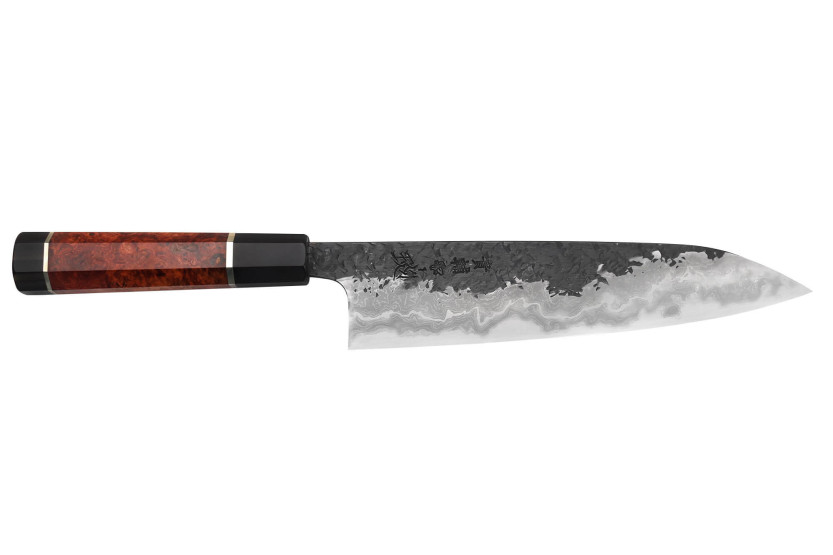 Kisuke Manaka Enn 21 cm håndlaget japansk kokkekniv i kvedertre med 2 ringer