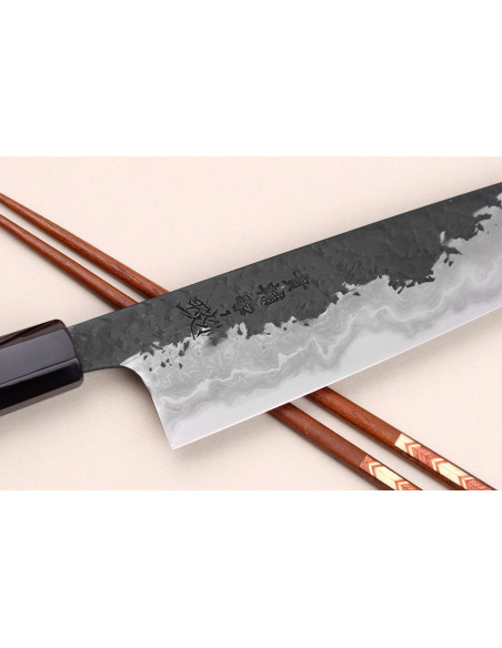 Kisuke Manaka Enn 21 cm håndlavet japansk kokkekniv i kvædetræ med 2 ringe