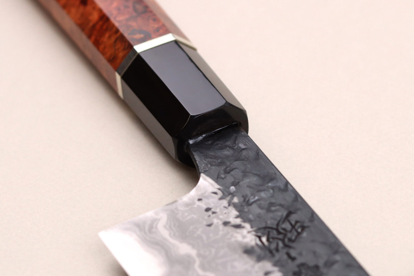 Coltello da cuoco giapponese fatto a mano Kisuke Manaka Enn 21 cm in legno di cotogno con 2 anelli
