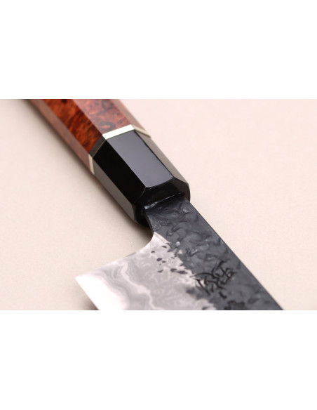 Kisuke Manaka Enn 21cm handgjord japansk kockkniv i kvistträ med 2 ringar