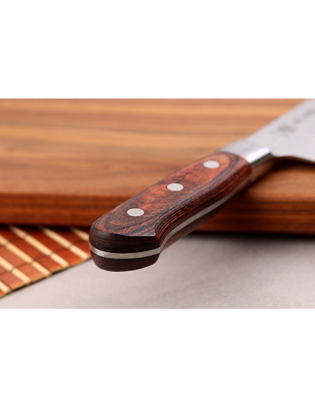 Faca de chef japonesa de 20cm MAC Damascus 45 camadas 60º aniversário - Edição limitada