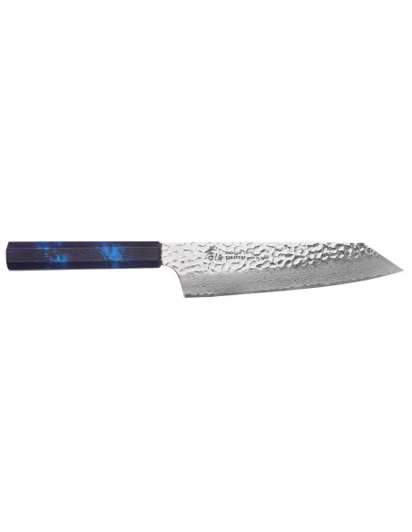 Sakai Takayuki Kashi Urushi VG10 damascus blauw heft 19cm Japans kiritsuke mes