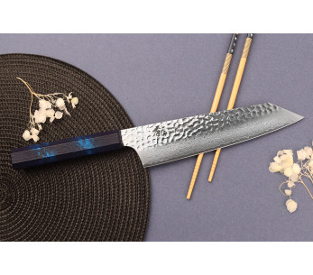 Sakai Takayuki Kashi Urushi VG10 manico blu damasco 19 cm coltello giapponese kiritsuke 2