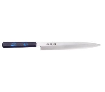 Sakai Takayuki Nanairo 27 cm Coltello giapponese yanagiba Manico in resina laccata blu