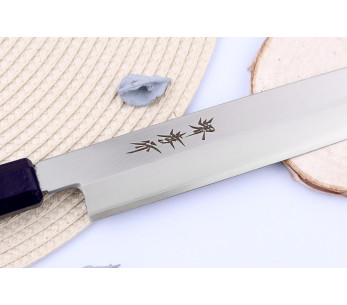 Sakai Takayuki Nanairo 27cm Cuchillo japonés yanagiba Mango de resina lacado en azul 2