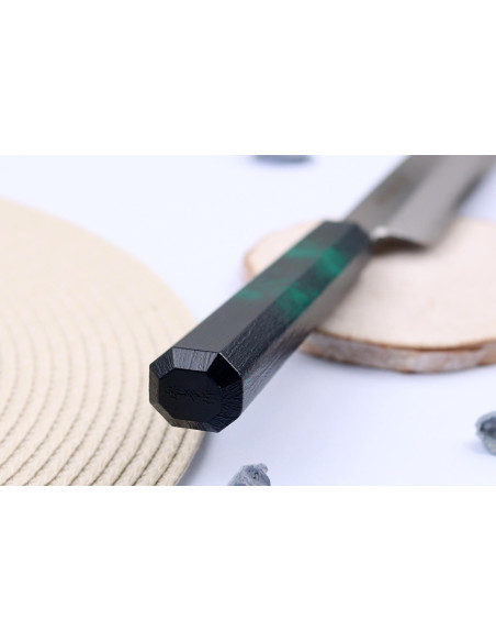 Sakai Takayuki Nanairo 27 cm japansk yanagibakniv Grønt lakkert harpiksskaft