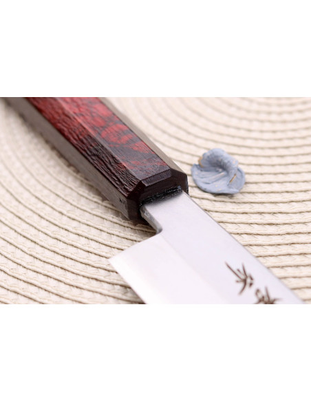 Sakai Takayuki Nanairo 27 cm japansk yanagibakniv med rødlakeret resinhåndtag
