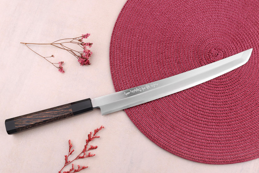 Sakai Takayuki Zangetsu 30cm sakimaru coltello giapponese fatto a mano
