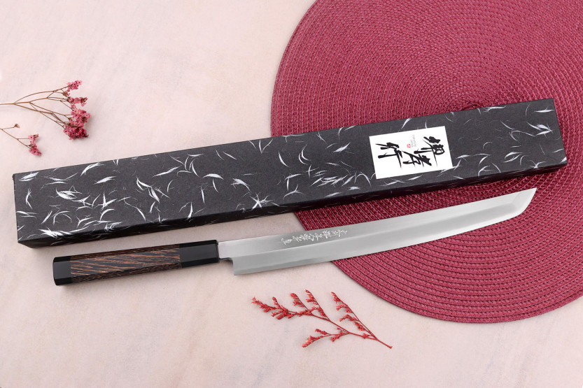Faca Sakai Takayuki Zangetsu 30cm sakimaru japonesa feita à mão