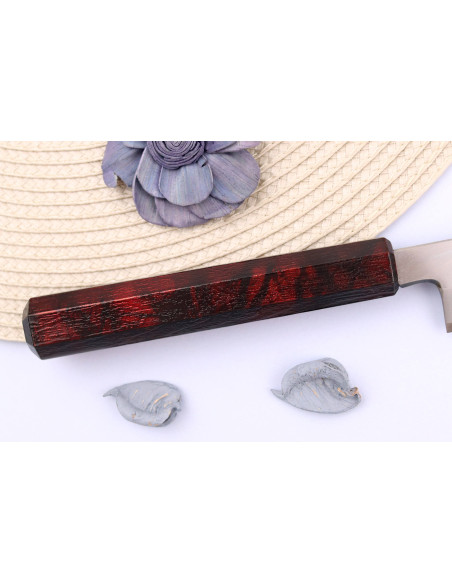 Sakai Takayuki Nanairo 21 cm, coltello giapponese yanagiba con manico in resina laccata rossa